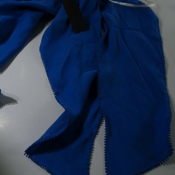 Halston Heritage Cold Shoulder Flutter Sleeve Top XS NWT 325.00 Blue - Picture 5 of 6